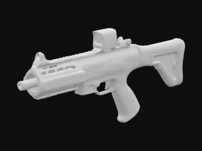 3D model for metralhadora M$ com mira digital quadrada 