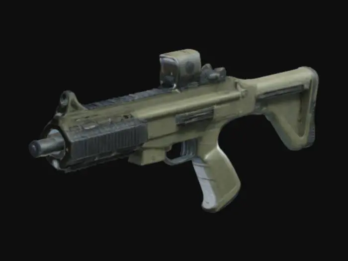 3D model for metralhadora M$ com mira digital quadrada 