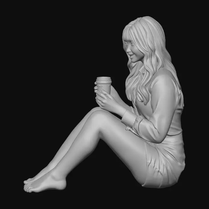 3D model for Relaxed with a Coffee