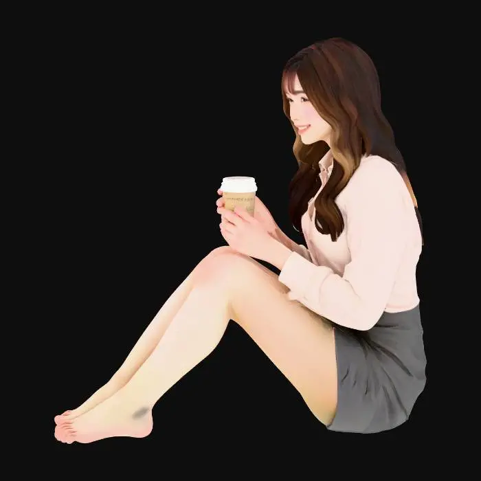 3D model for Relaxed with a Coffee