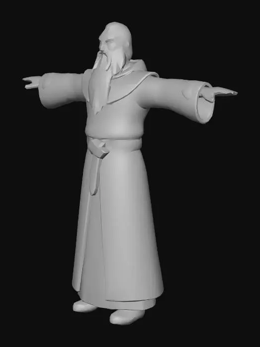 3D model for Blue-robed Wizard