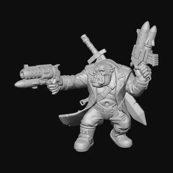 3D model for Redcoat Orc Gunslinger