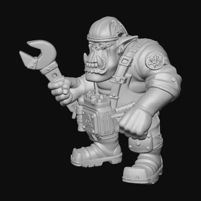 3D model for Wrench-Wielding Orc Builder