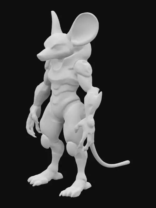 3D model for Space mouse antagonist, evil, cunning, masked, very detailed
