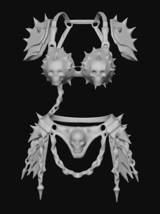 3D model for Skull Spike Armor, #villain#