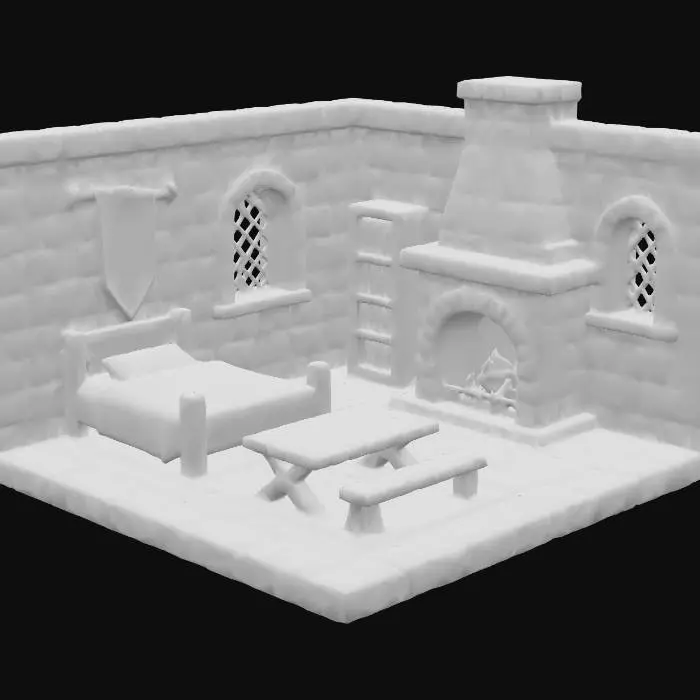 3D model for Medieval Hearth Room