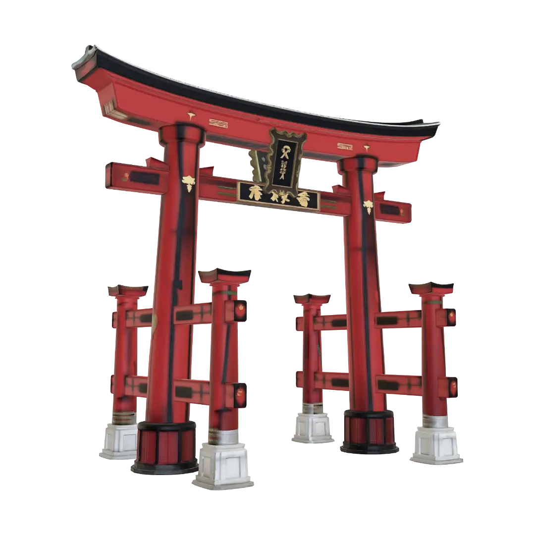 tori gate - Torii 3D model, vytvořený pomocí AI