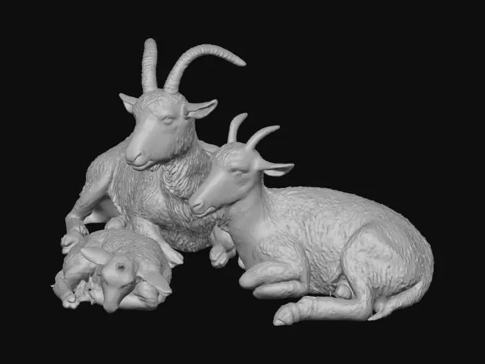 3D model for Goat Family Trio