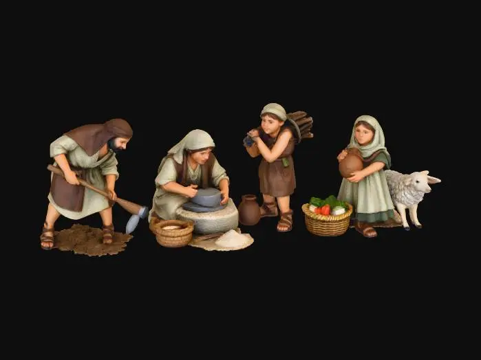 3D model for Pastoral Family Scene