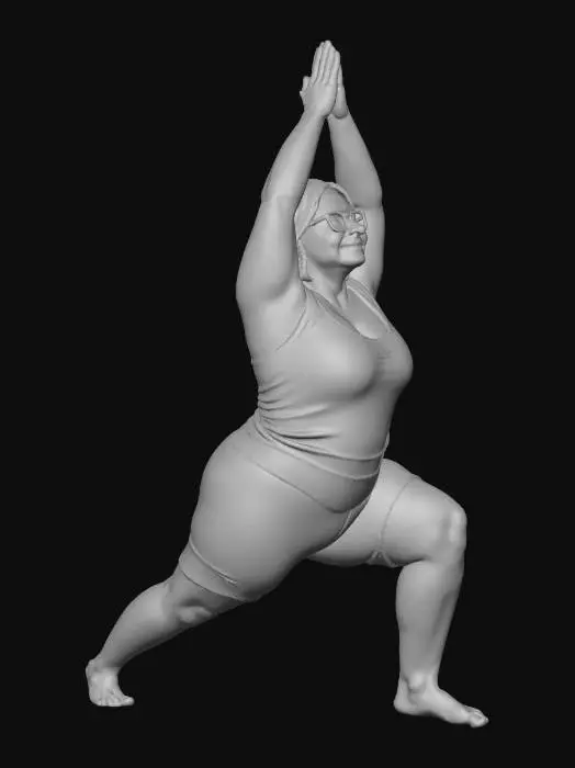 3D model for Yoga Warrior Pose