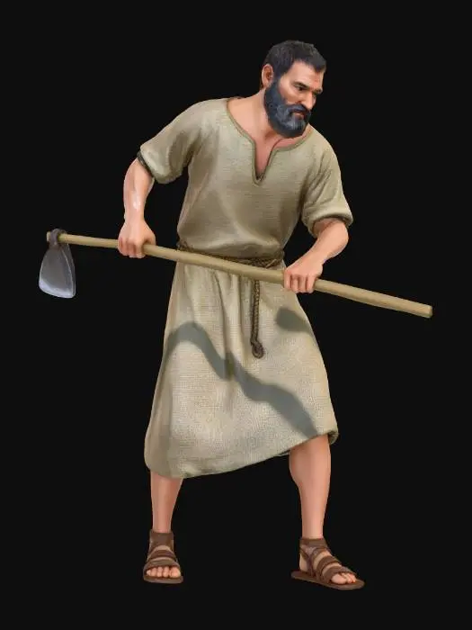 3D model for Ancient Farmer in Action