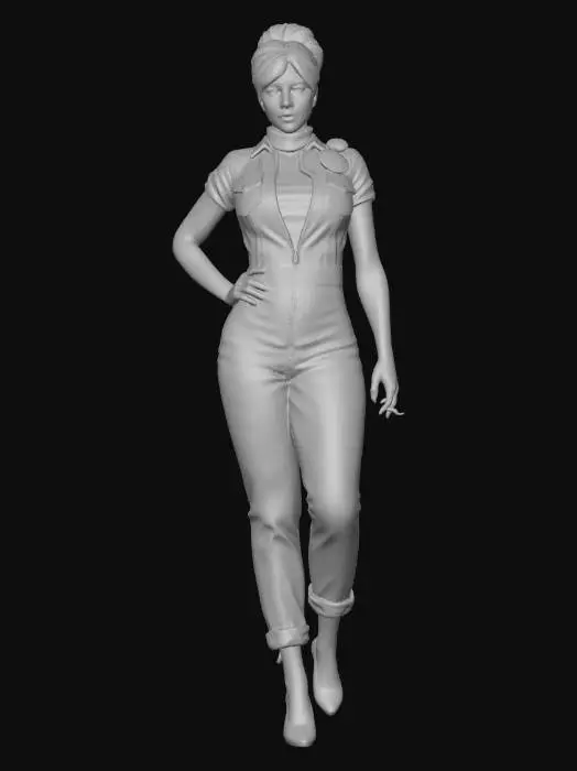 3D model for Retro Pin-Up Style Character