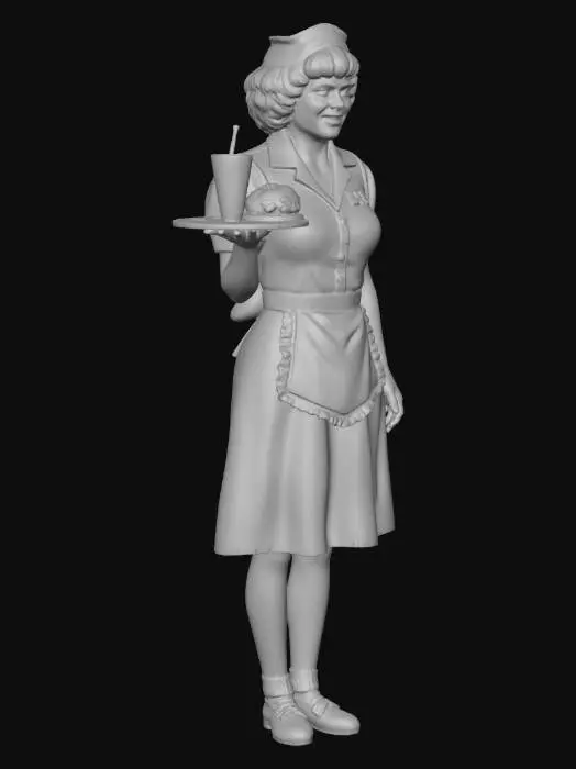 3D model for Diner Waitress Retro Style