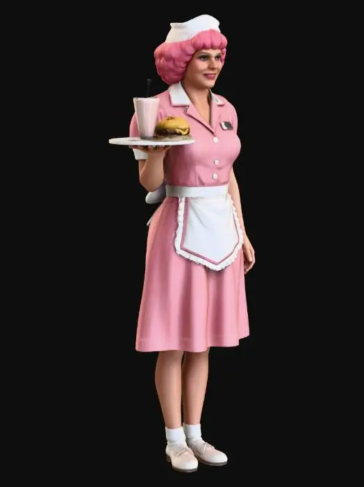 3D model for Diner Waitress Retro Style