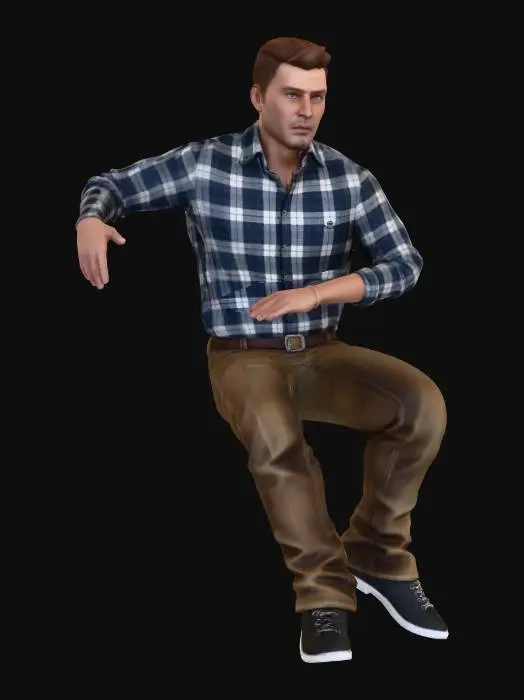 3D model for Floating Plaid Shirt