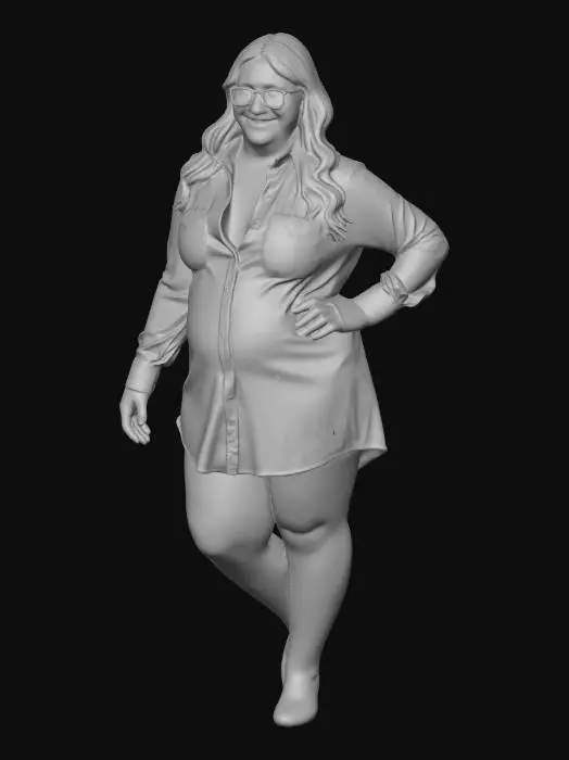 3D model for Woman in White Shirt