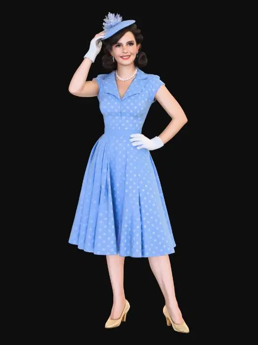 3D model for Blue Polka Dot Elegance