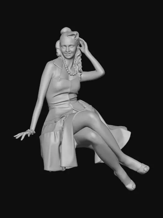 3D model for Retro Blue Pin-Up