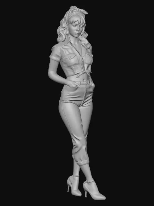 3D model for Pinup in Red Plaid