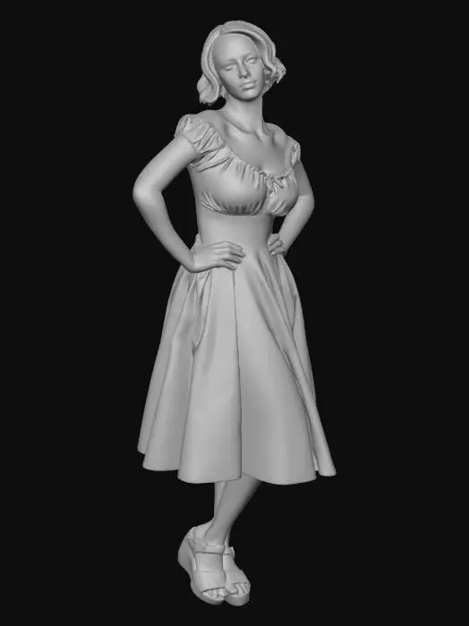 3D model for Gingham Hearts Pinup Dress