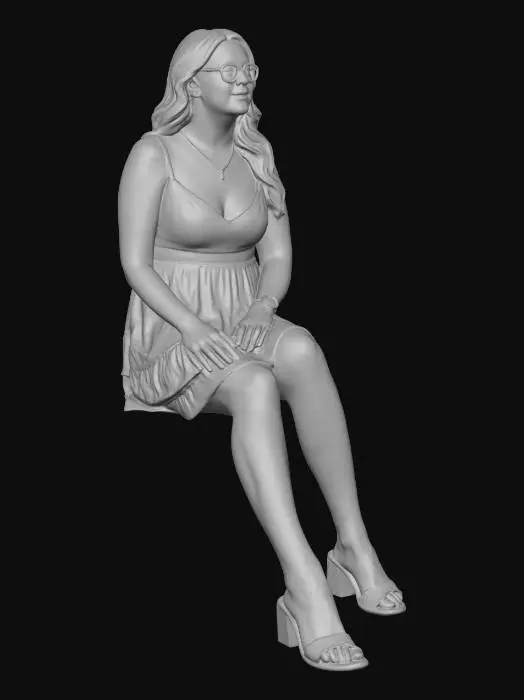 3D model for Sunlit Yellow Dress by the Sea