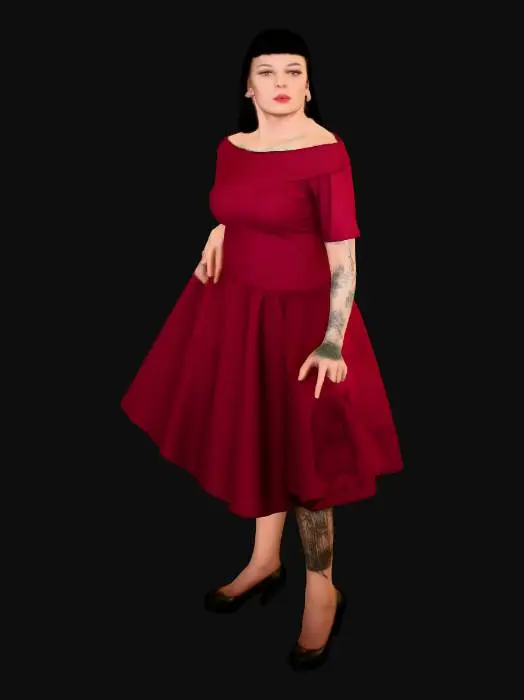 3D model for Crimson Swing Dress