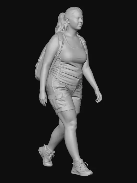 3D model for Hiker with Backpack