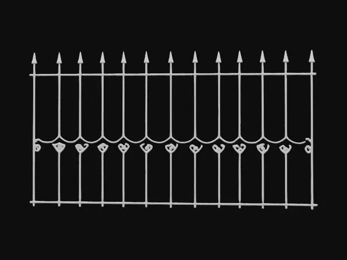 3D model for symmetrical detailed wire fence section