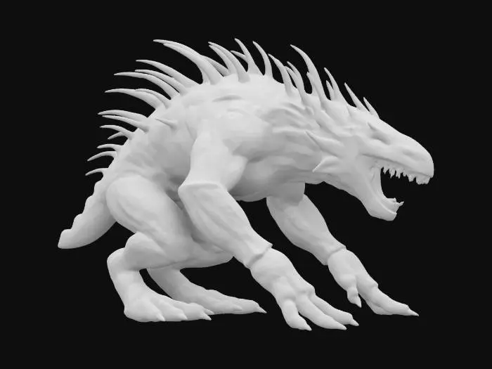 3D model for generate a spinning monster that's ready to attack