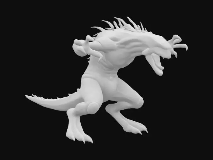 3D model for generate a spinning monster that's ready to attack
