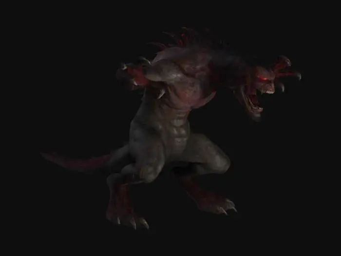 3D model for generate a spinning monster that's ready to attack