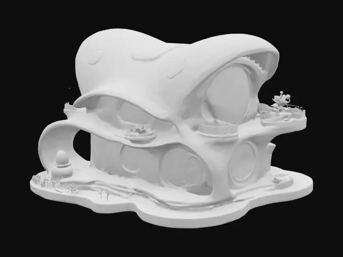 3D model for futuristic alien house