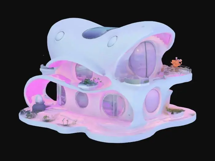 3D model for futuristic alien house