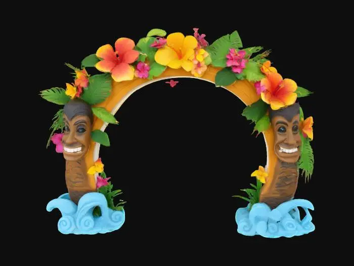 3D model for #arch#, Hawaii themed archway