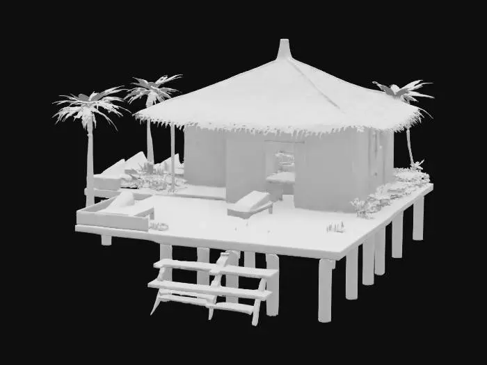 3D model for ocean bungalow, fancy #ocean#
