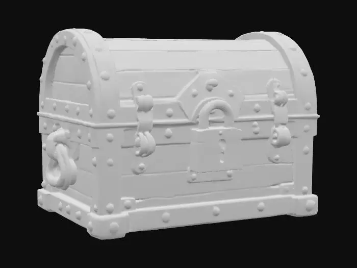 3D model for A warn Treasure Chest, #PBR#