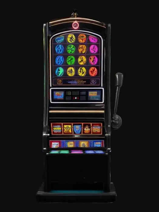 3D model for Design a sleek, modern slot machine with a tall, curved frame and a large digital screen displaying animated reels. The base should be sturdy with a glossy finish, featuring a coin slot, bill acceptor, and card reader. Include LED-lit side panels and a comfortable button panel with a spin button and bet adjusters. Add a bright payout tray at the bottom and a small speaker grille for sound effects."