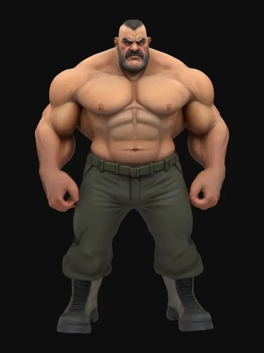 3D model for #game figure#, Design a mean dictator, power hungry and built like a truck. highly detailed, hi resolution game ready model