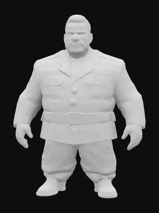3D model for #game figure#, Design a mean dictator, power hungry and built like a truck. highly detailed, hi resolution game ready model