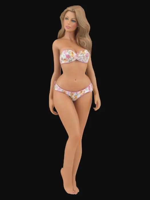 3D model for realistic model of a California calendar girl model