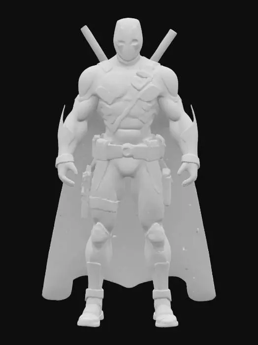 3D model for Deadpool in Blue and gold, as a God