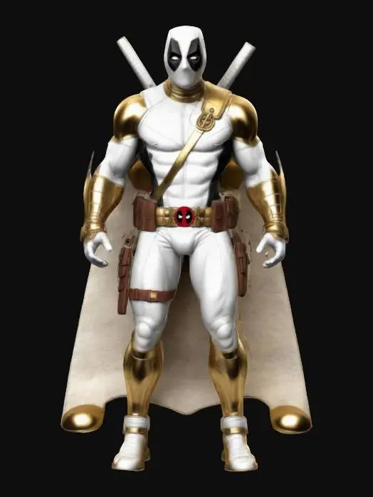 3D model for Deadpool in Blue and gold, as a God