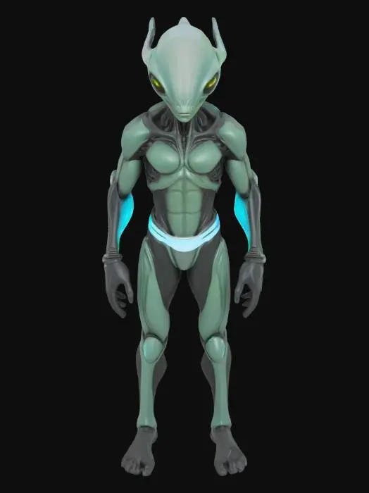 3D model for futuristic alien dad