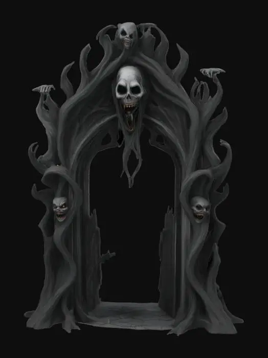 3D model for #arch#, twisted, creepy nightmare themed archway