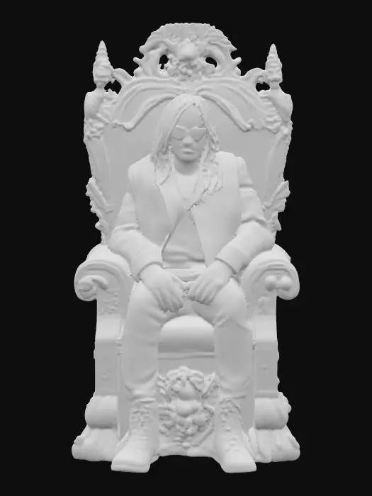 3D model for Ozzy Osborn sitting in his throne