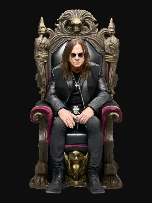 3D model for Ozzy Osborn sitting in his throne