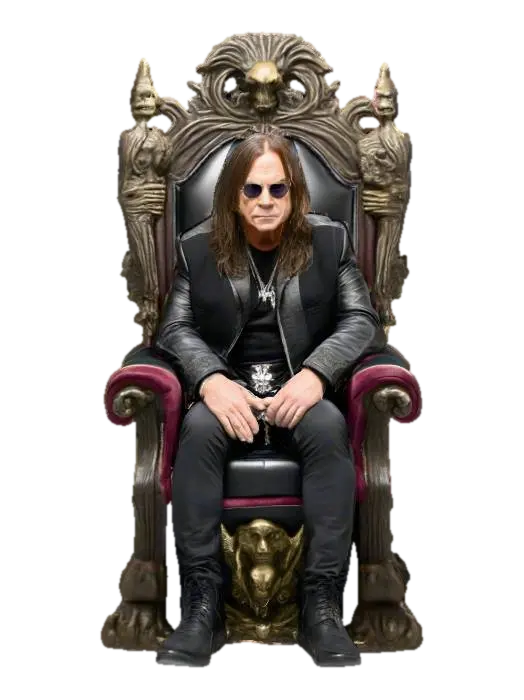โมเดล 3D ของ Ozzy Osborn sitting in his throne - Singer สร้างโดย AI