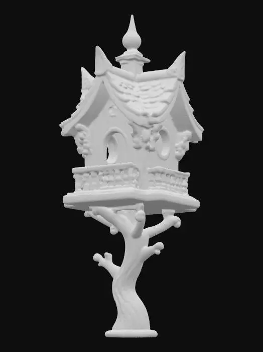 3D model for very detailed, fancy Bird house #PBR#
