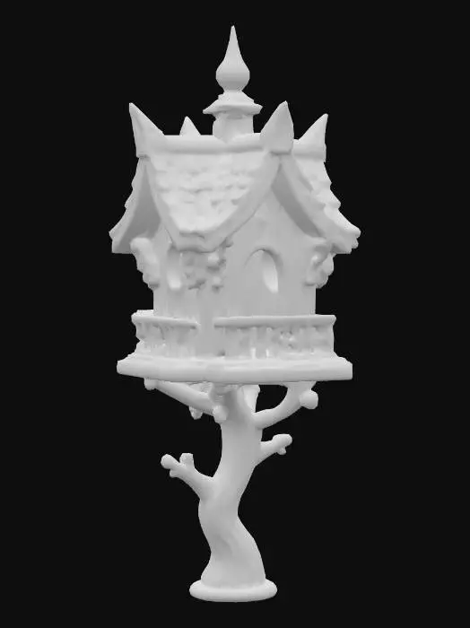 3D model for very detailed, fancy Bird house #PBR#