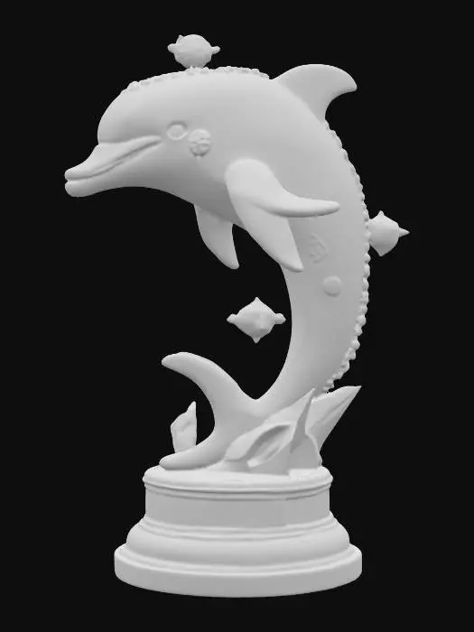3D model for Golden Dolphin Elegance, #PBR#